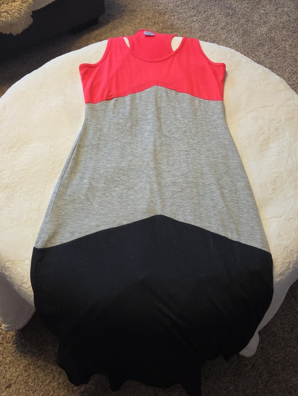 Xhilaration Colorblock Sleeveless Maxi Dress - Orange / Redish, Gray & Black